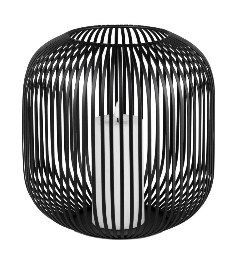 Windlicht schwarz Gitter
