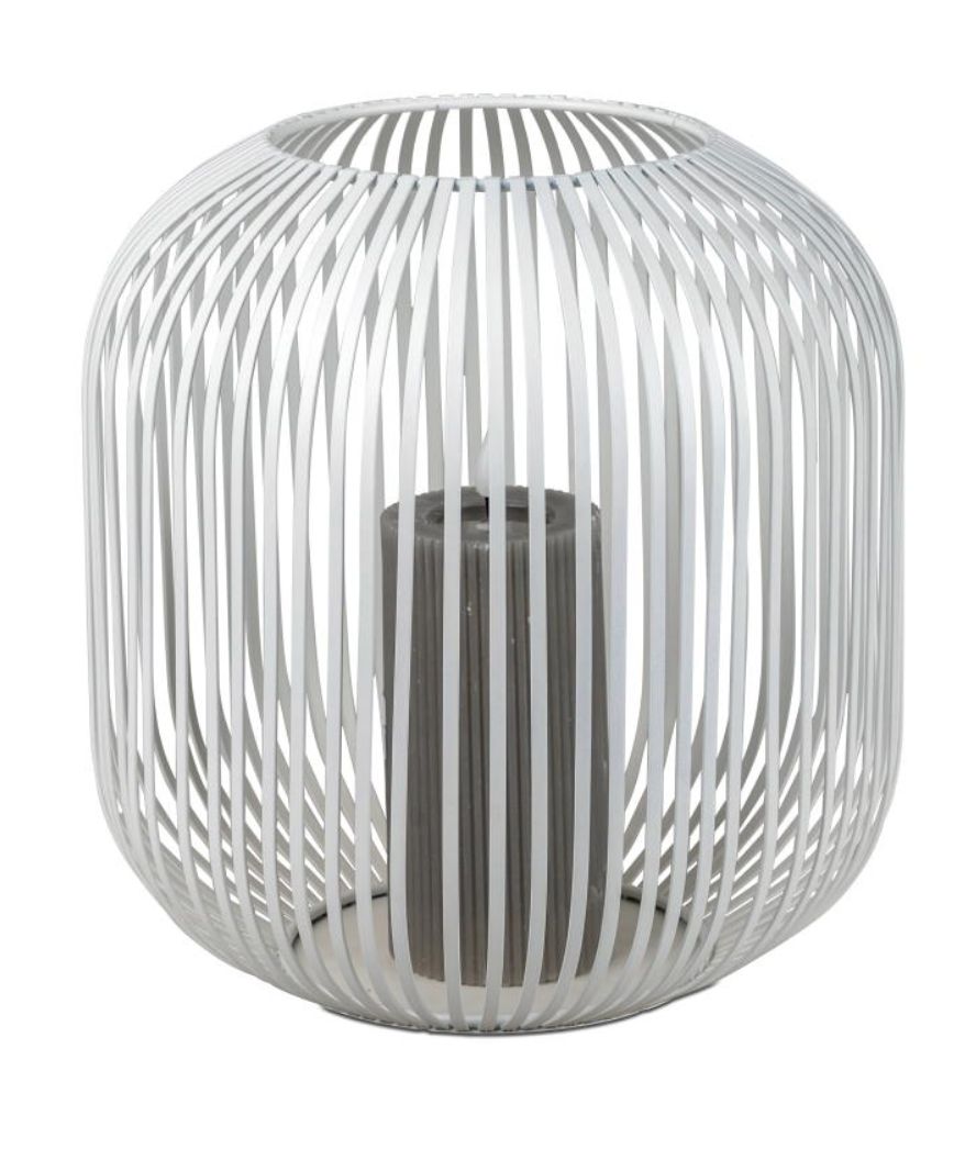 Windlicht weiß Gitter