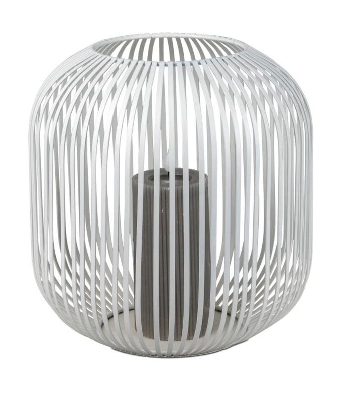 Windlicht weiß Gitter