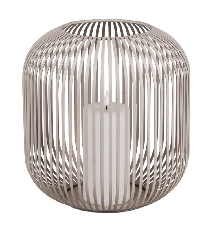 Windlicht beige Gitter