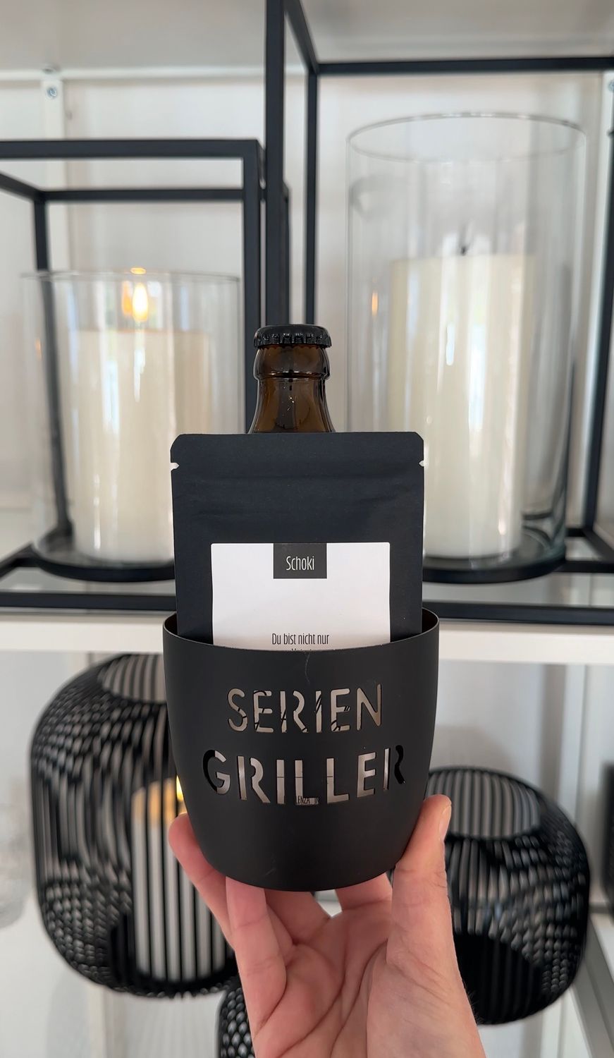 Teelicht mit Schoki und Bier