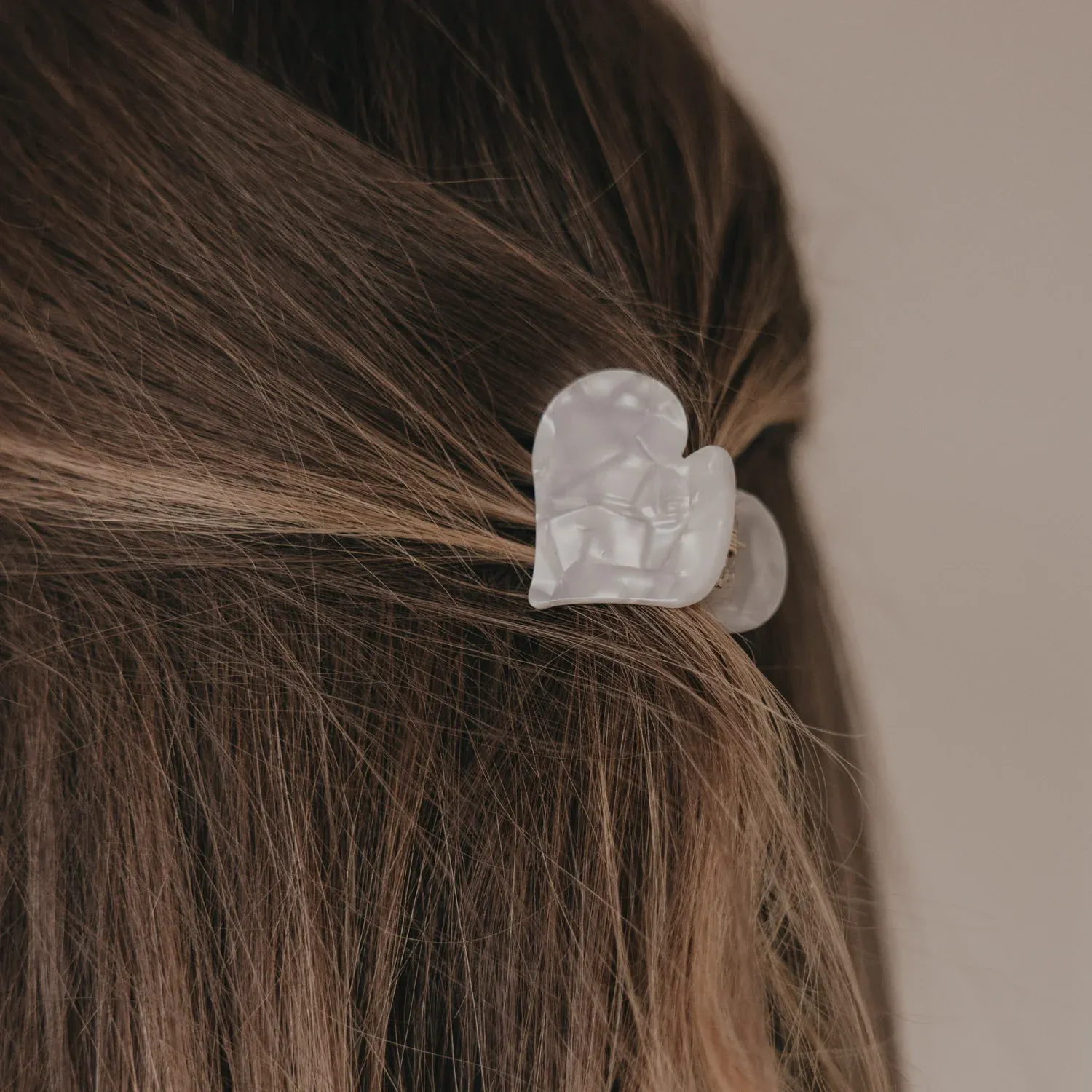 Haarspange Herzform groß Pearl