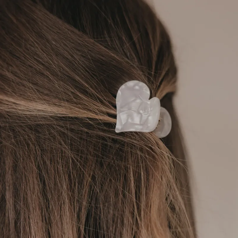 Haarspange Herzform groß Pearl