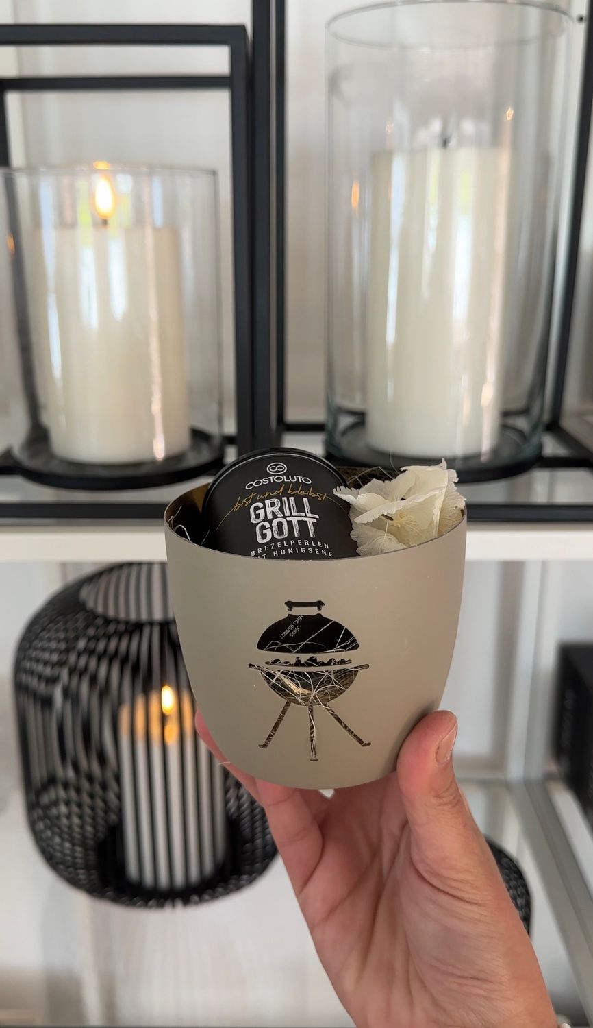 Teelicht mit Nüssen