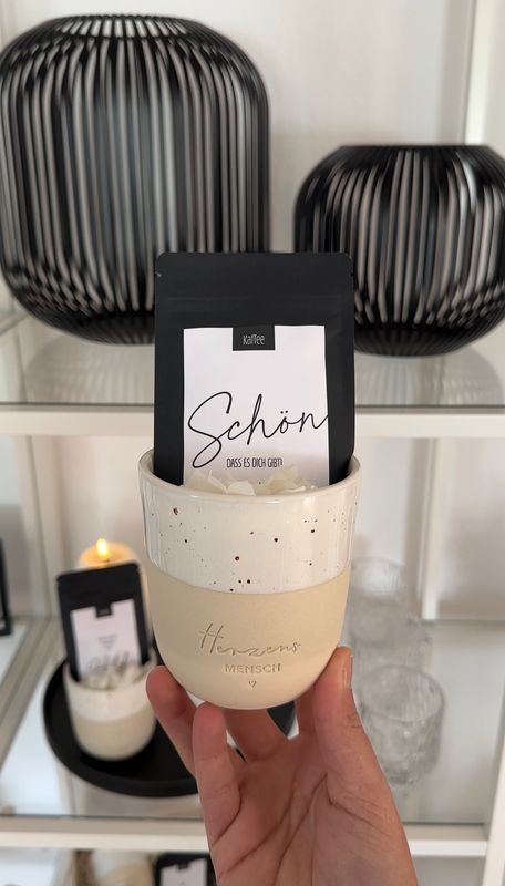 Becher Herzensmensch mit Kaffee