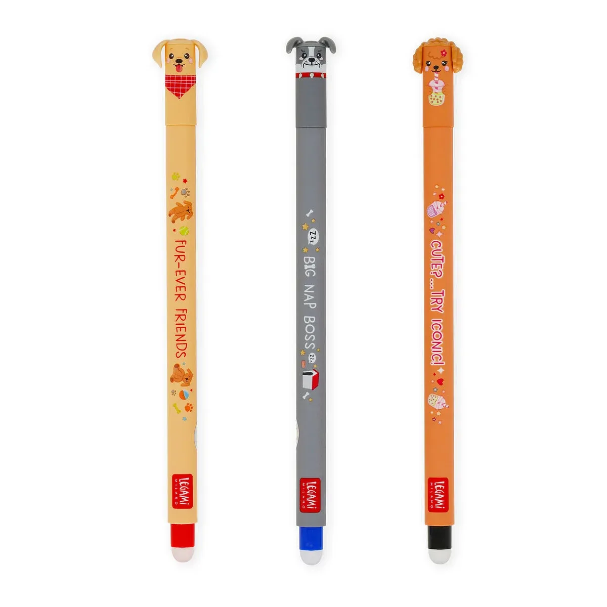 Set mit 3 Löschbaren Gelstiften - Erasable Pen - Fur-ever Friends