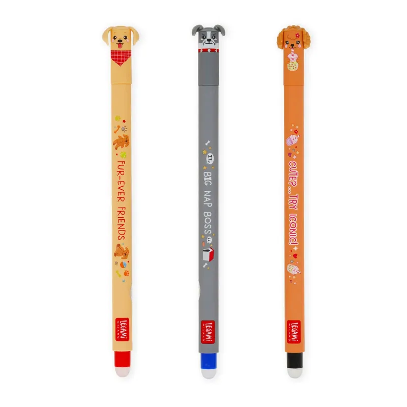 Set mit 3 Löschbaren Gelstiften - Erasable Pen - Fur-ever Friends