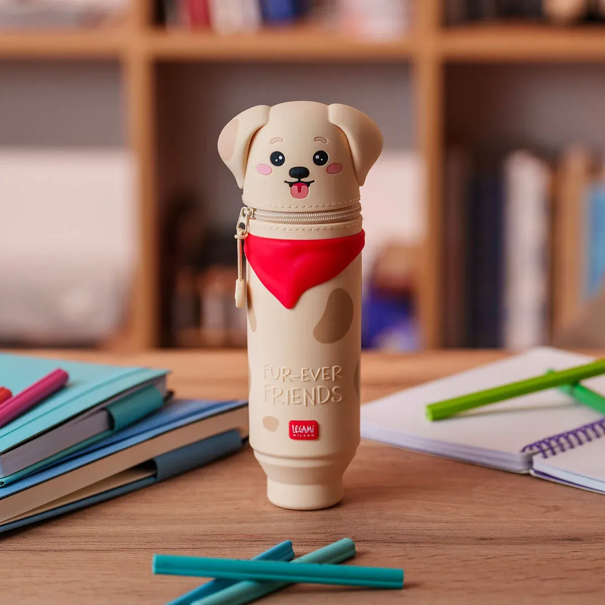 2-in-1-Federmäppchen aus weichem Silikon - Kawaii - Golden