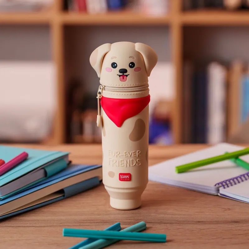 2-in-1-Federmäppchen aus weichem Silikon - Kawaii - Golden