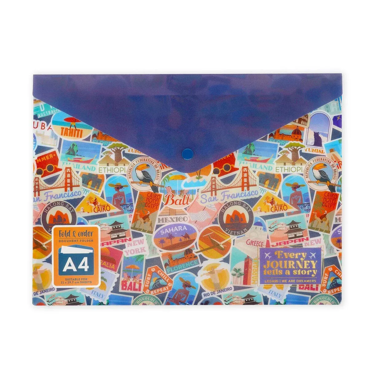 Dokumentenmappe - Fold &amp; Order - Travel Stickers
