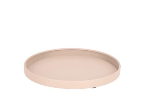 Tablett rund Metall beige