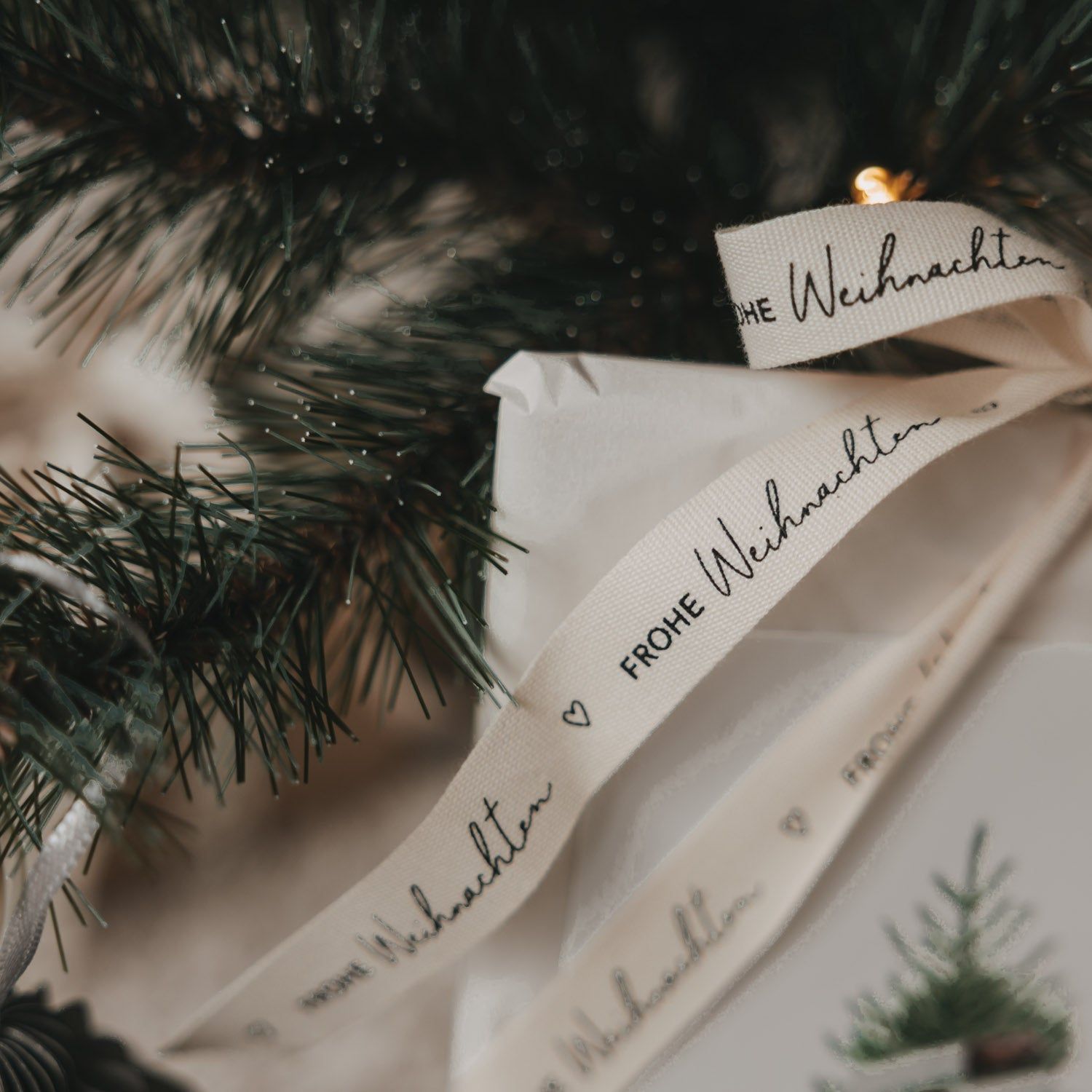 Geschenkband 5m Frohe Weihnachten