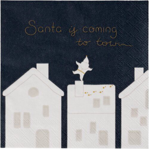 COCKTAILSERVIETTEN Santa is coming to town