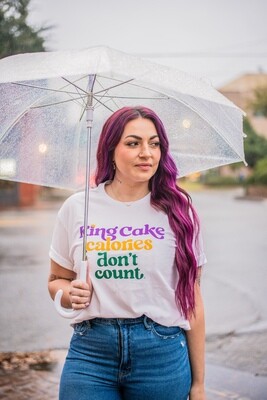 King Cake Calories Don't Count Mardi Gras Graphic Tee