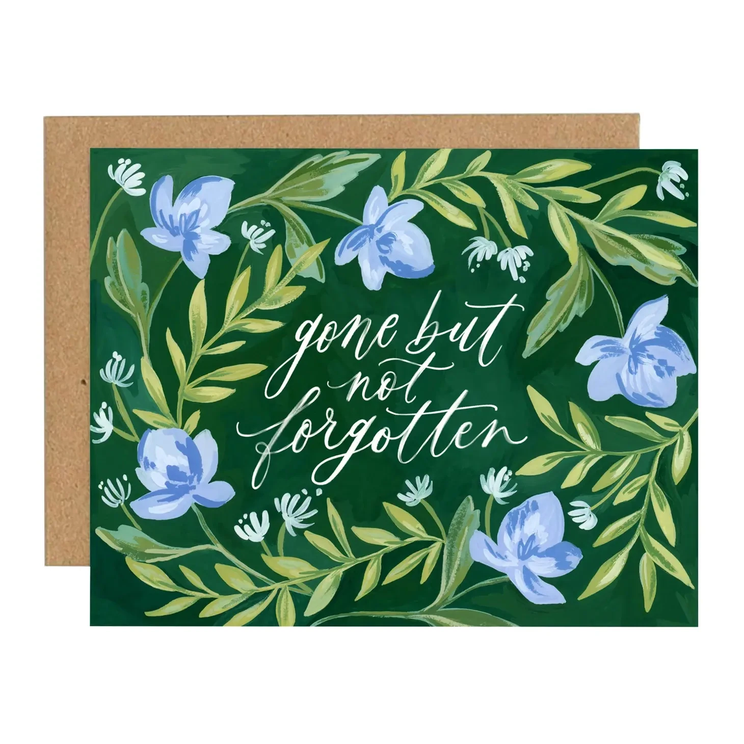 Blue Floral Sympathy Greeting Card