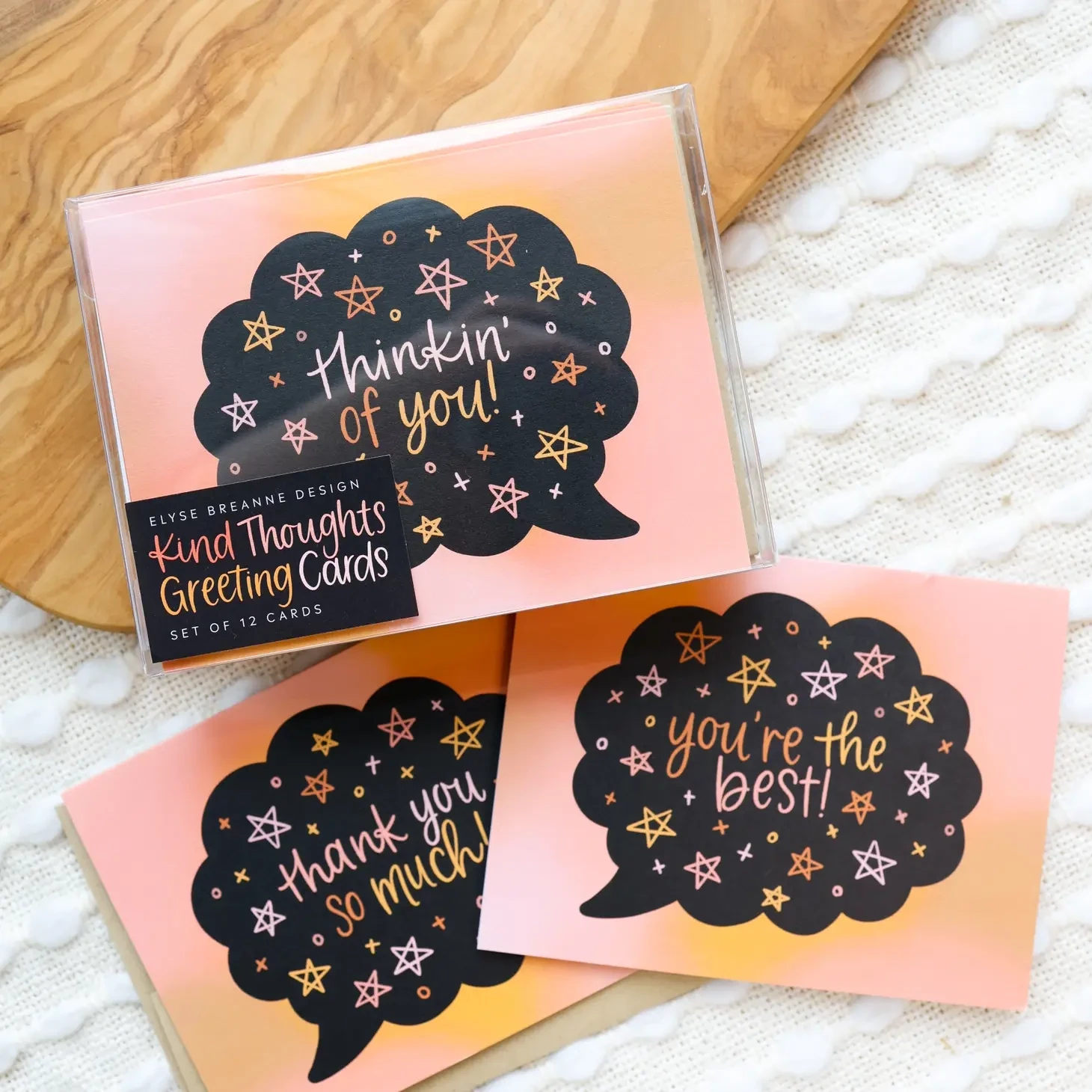 Kind Thoughts Greeting Cards (Pack of 12)