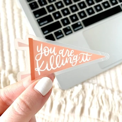 Clear You Are Killing It Pennant Sticker