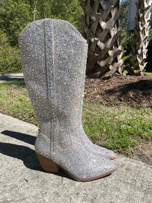Silver Metallic Nashville Cowgirl Boots