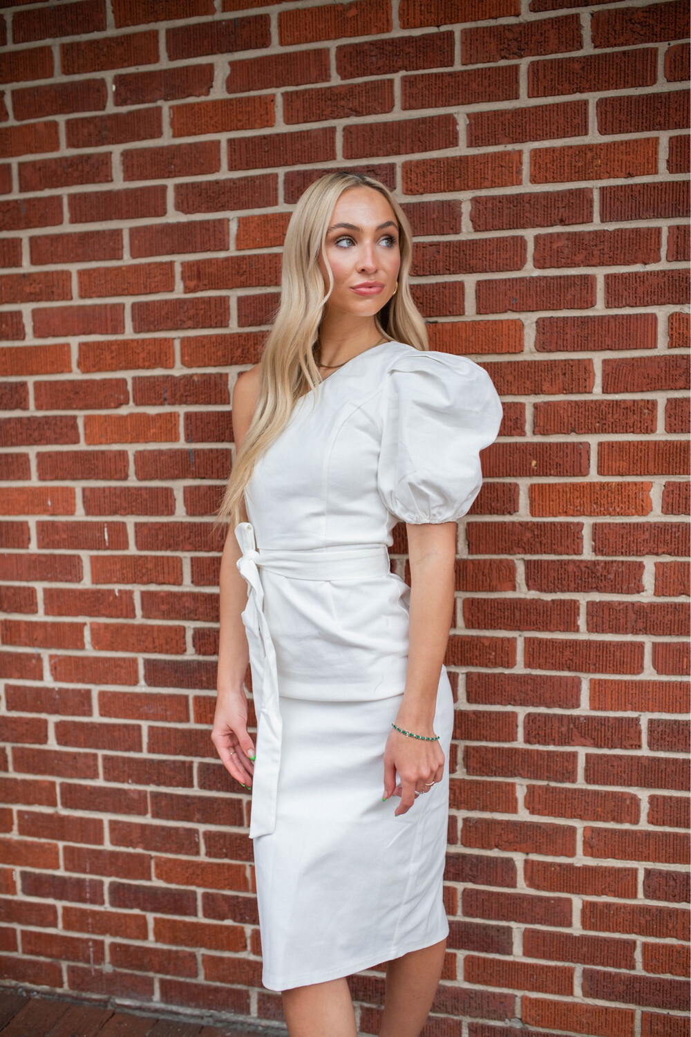 White Denim Midi Dress