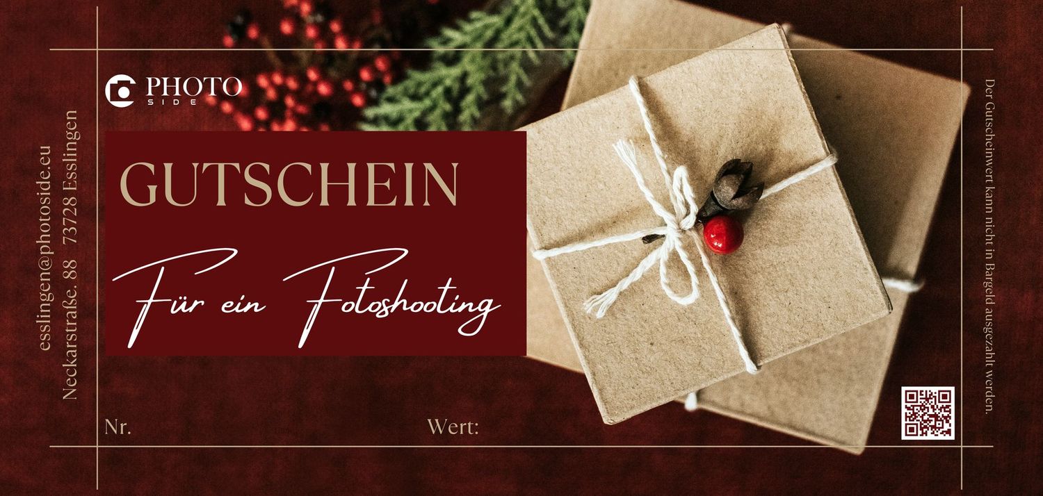 Fotoshooting Wertgutschein im Weihnachtsdesign