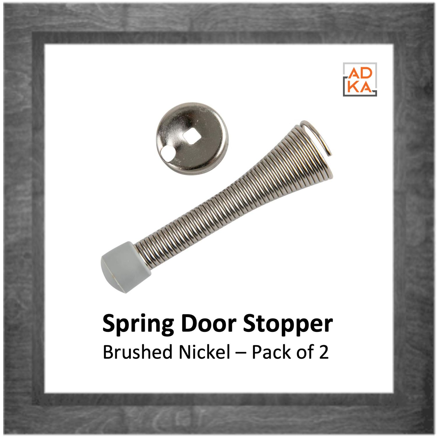 Spring Door Stopper Brushed Nickel – Pack of 2