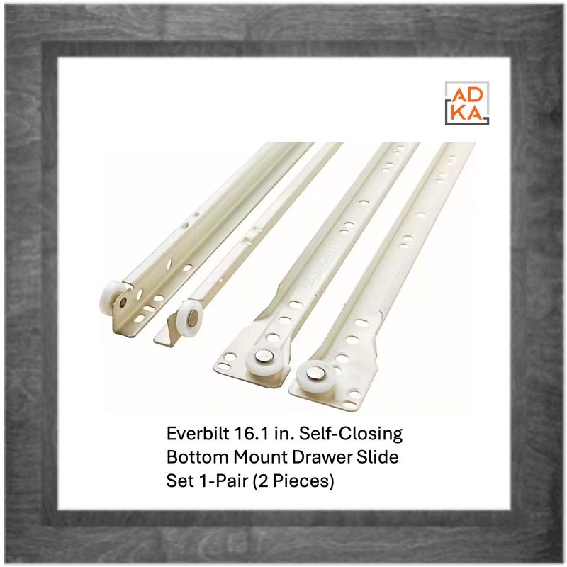 Everbilt 16.1 in. Self-Closing Bottom Mount Drawer Slide Set 1-Pair (2 Pieces)