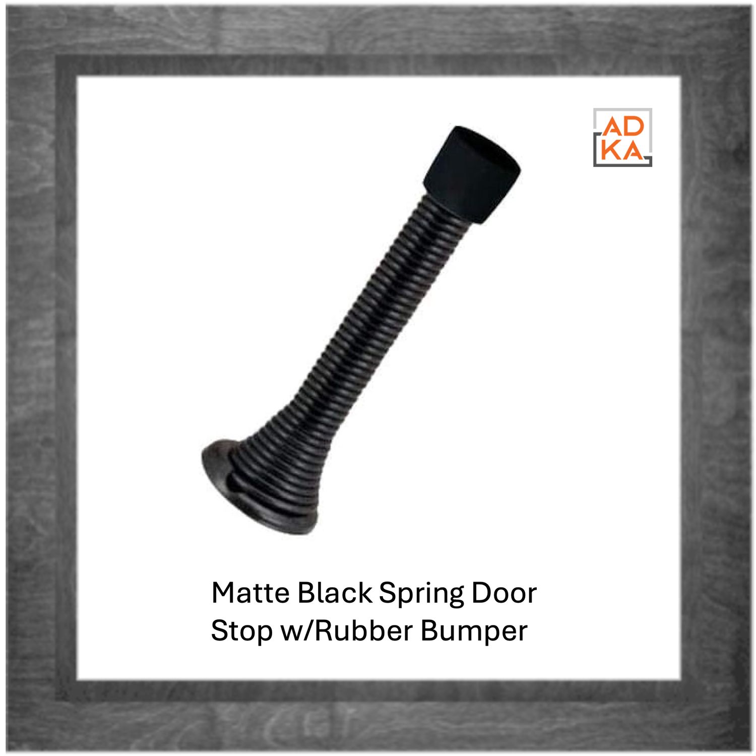 DKAKU Matte Black Spring Door Stop w/Rubber Bumper