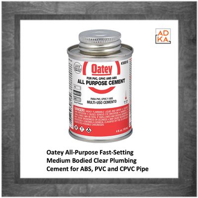 Oatey All-Purpose Fast-Setting Medium Bodied Clear Plumbing Cement for ABS, PVC and CPVC Pipe