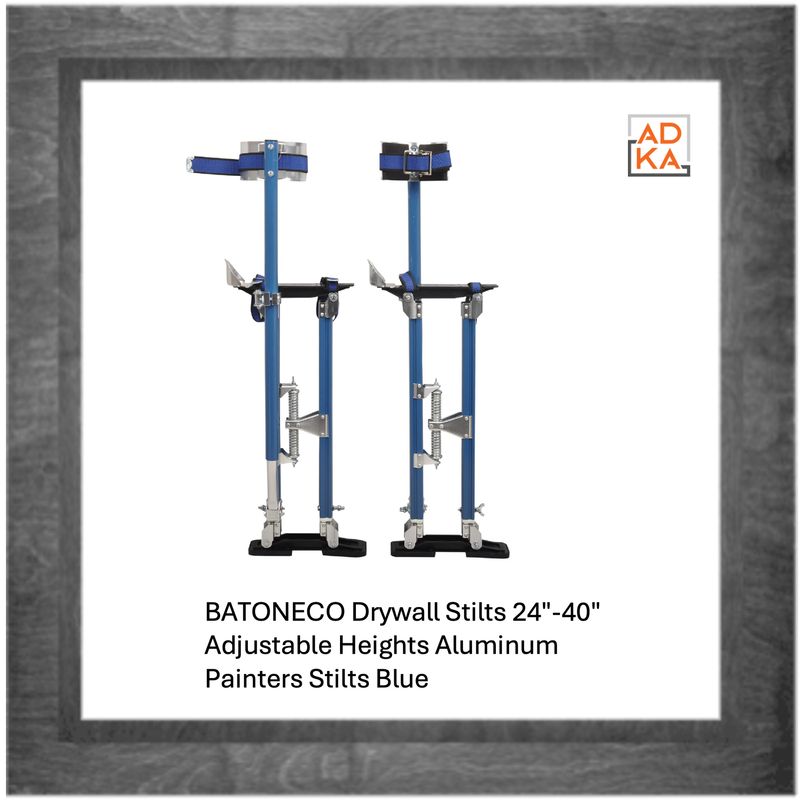 BATONECO Drywall Stilts 24"-40" Adjustable Heights Aluminum Painters Stilts Blue