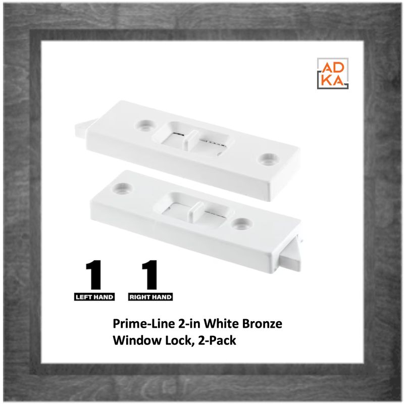 Prime-Line 2-in White Bronze Window Lock, 2-Pack