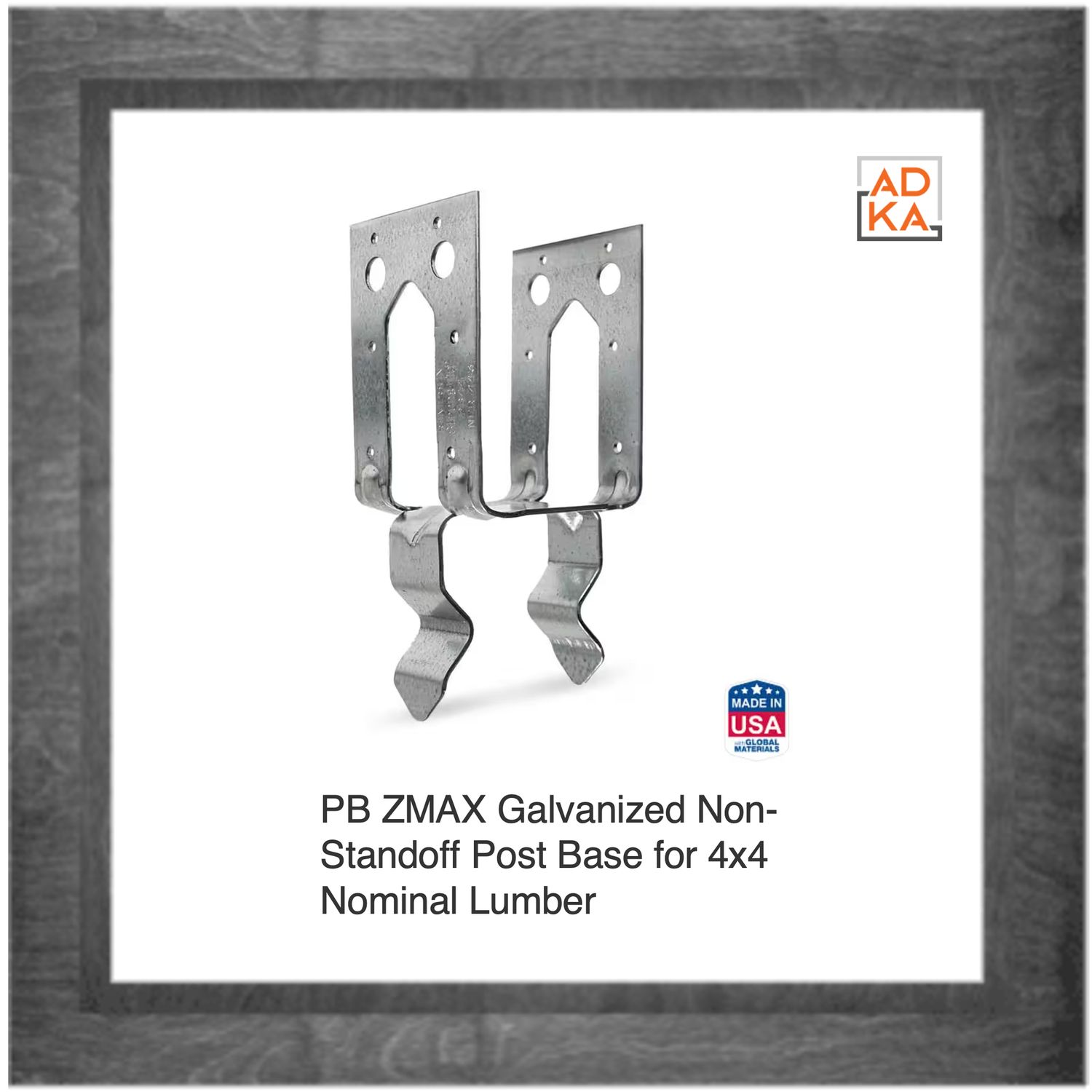 PB ZMAX Galvanized Non-Standoff Post Base for 4x4 Nominal Lumber