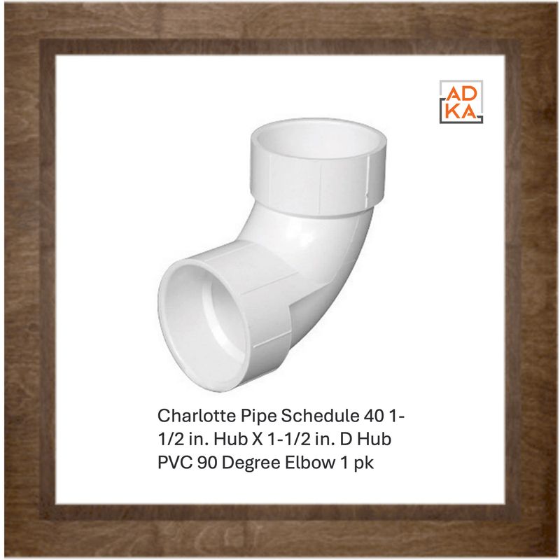 Charlotte Pipe Schedule 40 1-1/2 in. Hub X 1-1/2 in. D Hub PVC 90 Degree Elbow 1 pk