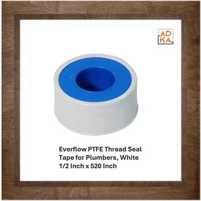 Everflow PTFE Thread Seal Tape for Plumbers, White 1/2 Inch x 520 Inch