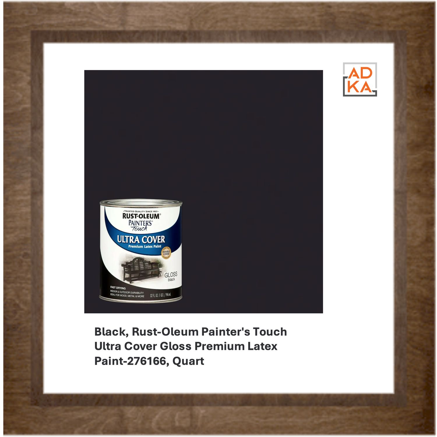 Black, Rust-Oleum Painter's Touch Ultra Cover Gloss Premium Latex Paint-276166, Quart