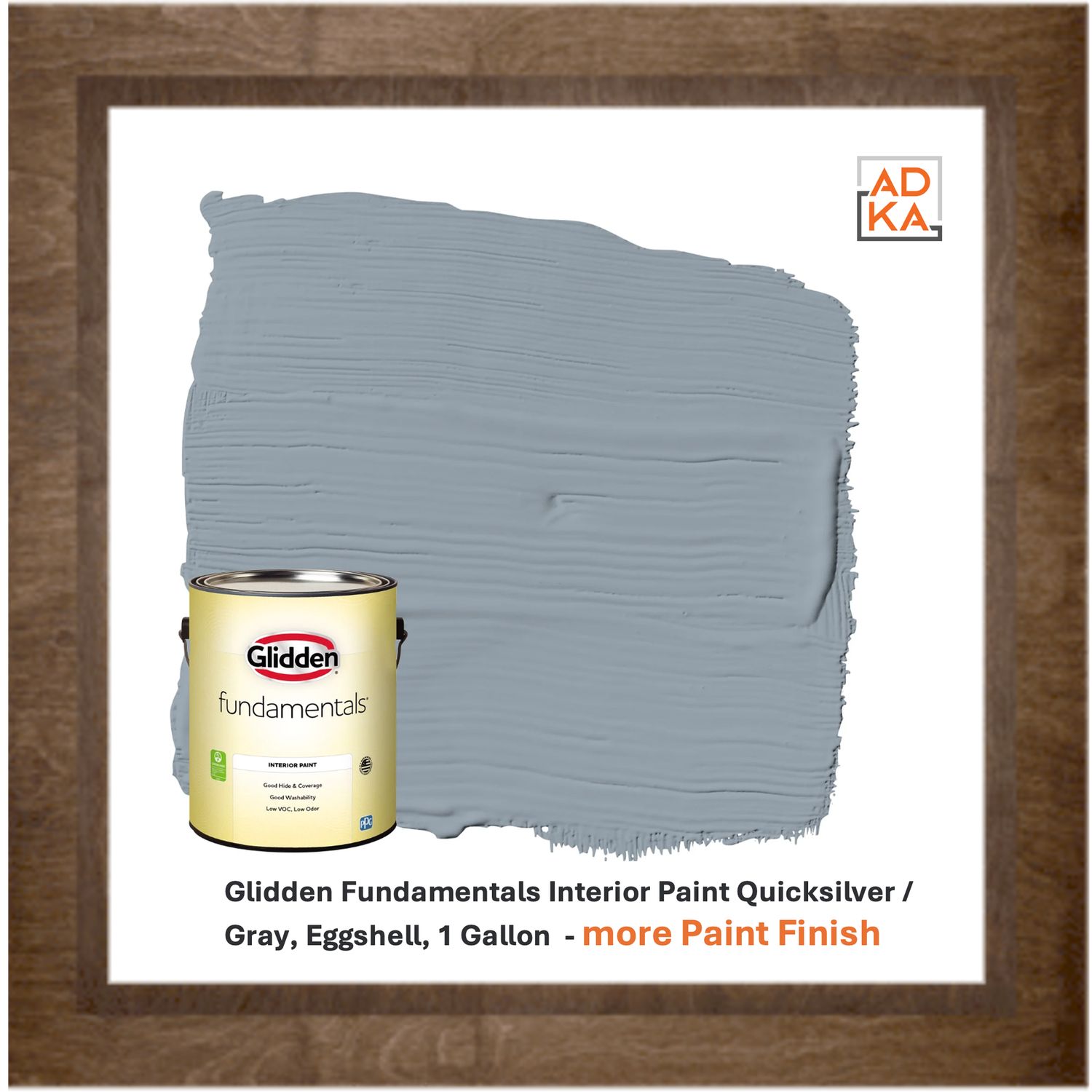 Glidden Fundamentals Interior Paint Quicksilver / Gray, Eggshell, 1 Gallon  - more color finishes