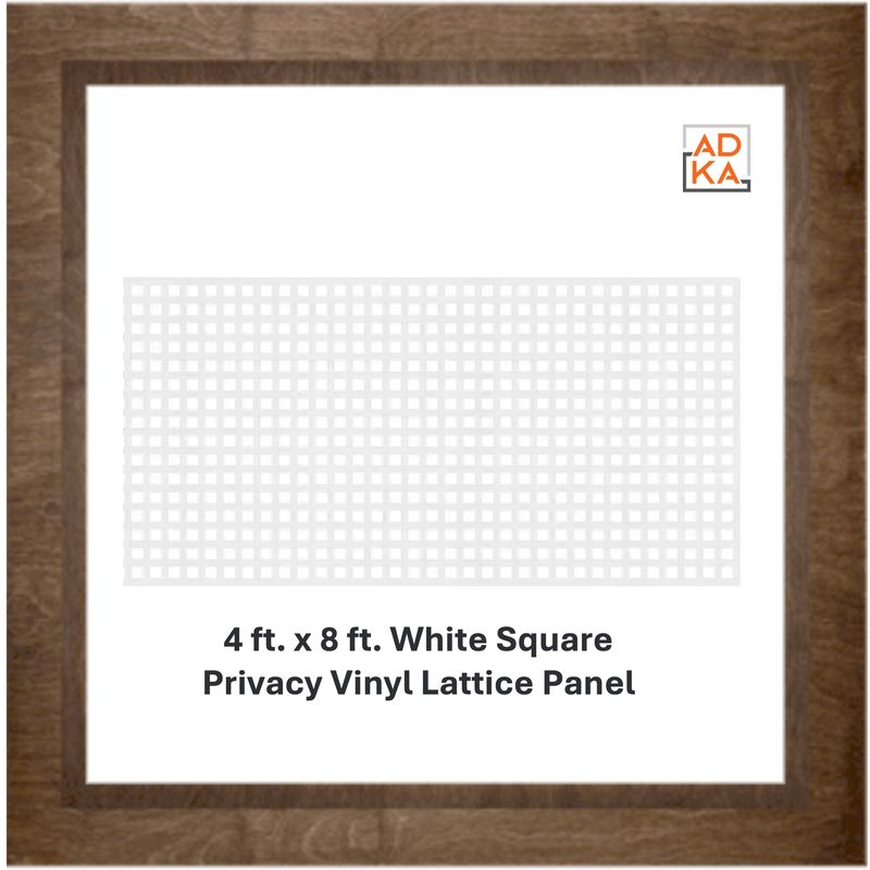 4 ft. x 8 ft. White Square Privacy Vinyl Lattice Panel