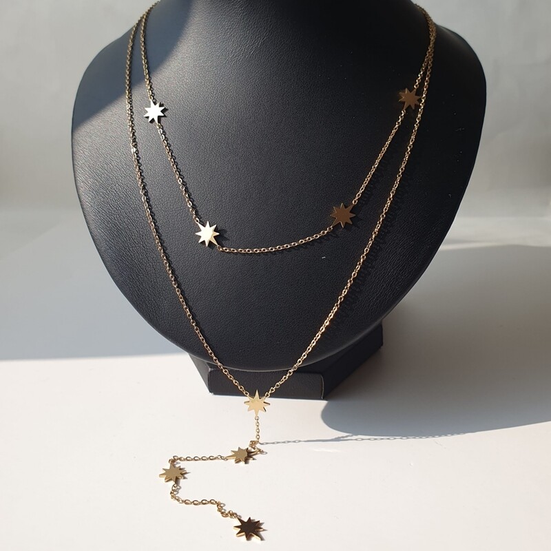 Collier étoile double rang 