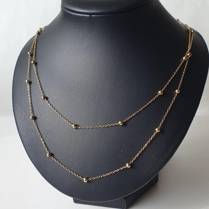 Collier double rang Doré 