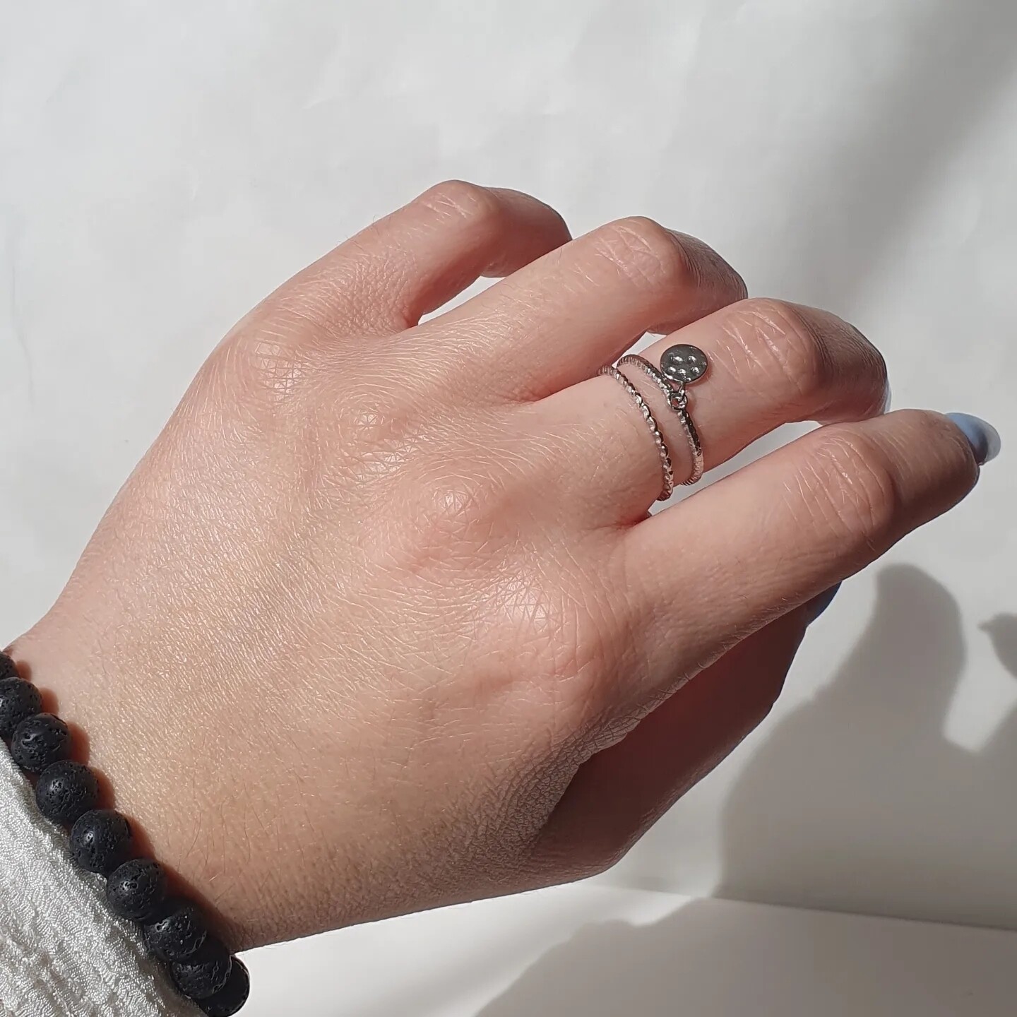 Bague pampille double rang