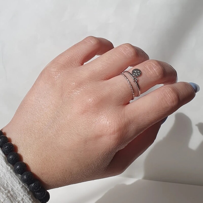 Bague pampille double rang