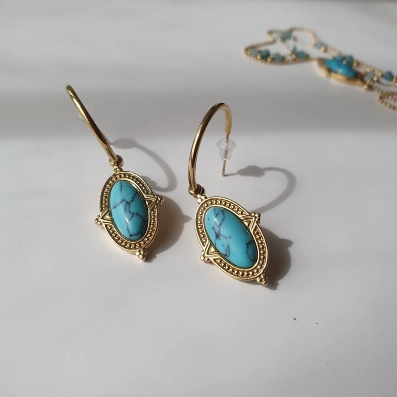 Boucles d'oreilles pierres naturelles 