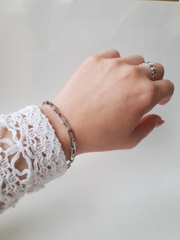 Bracelet mailles argenté 