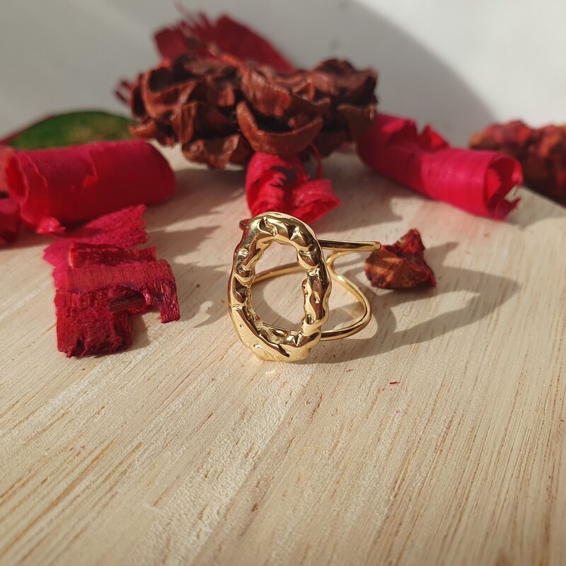 Bague ovale doré 