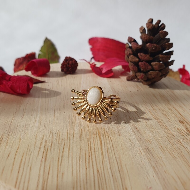 Bague Lina pierre blanche 