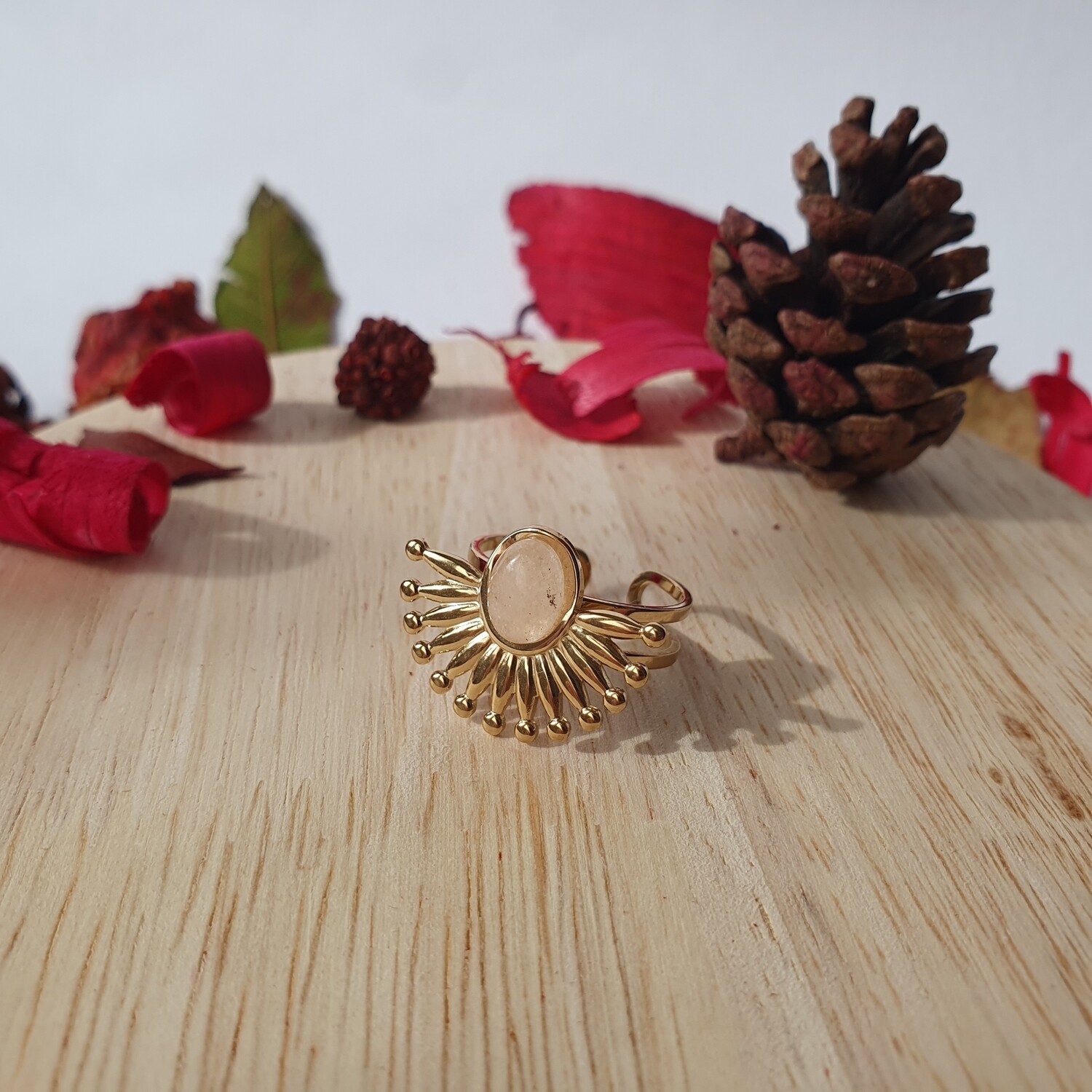 Bague Lina pierre rose clair 