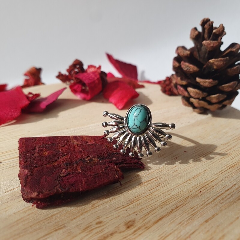 Bague Lina argenté & bleu