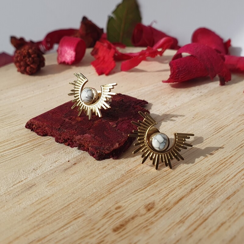 Boucles d'oreilles demi soleil
