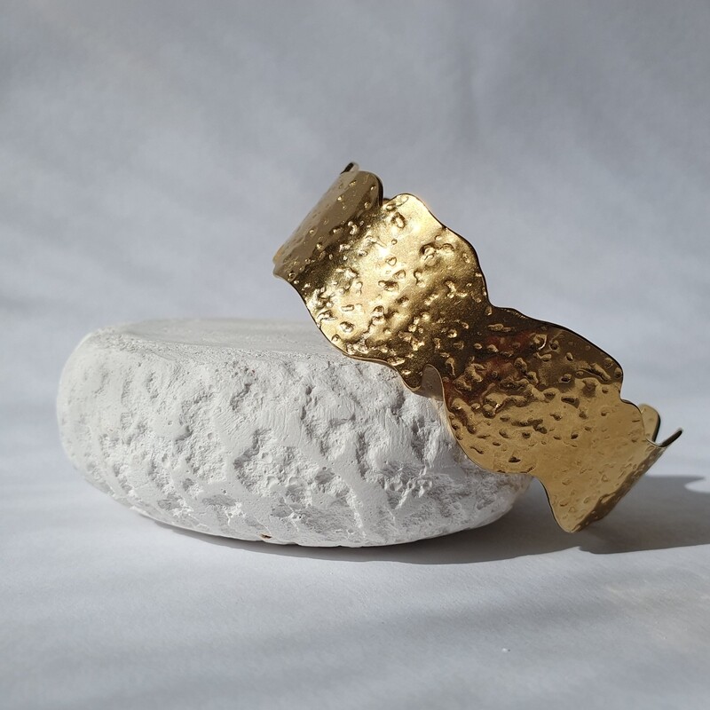 Jonc effet feuille d'or 