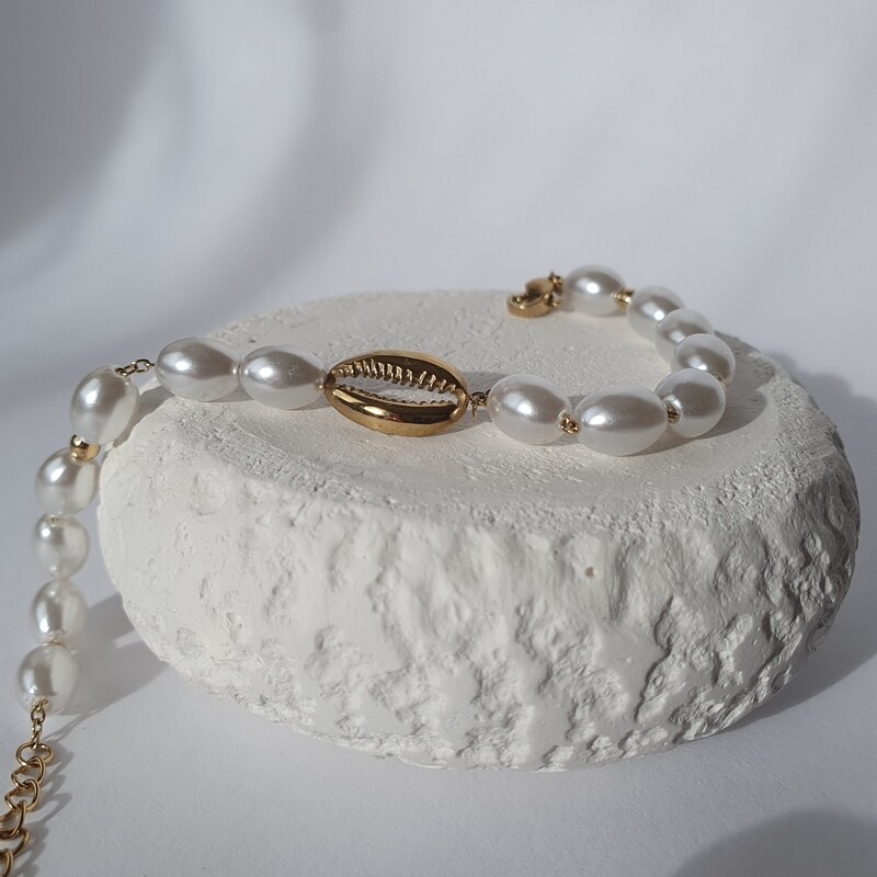 Bracelet grain de café doré 