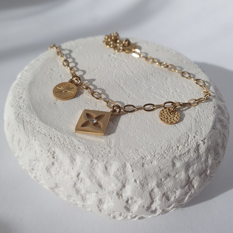 Bracelet pampille doré